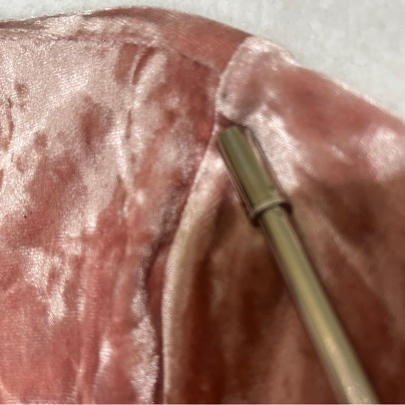 CANDIE'S Womens Top Crushed Velvet Blush Pink Fitted Y2K Style Size Medium - Picture 2 of 10